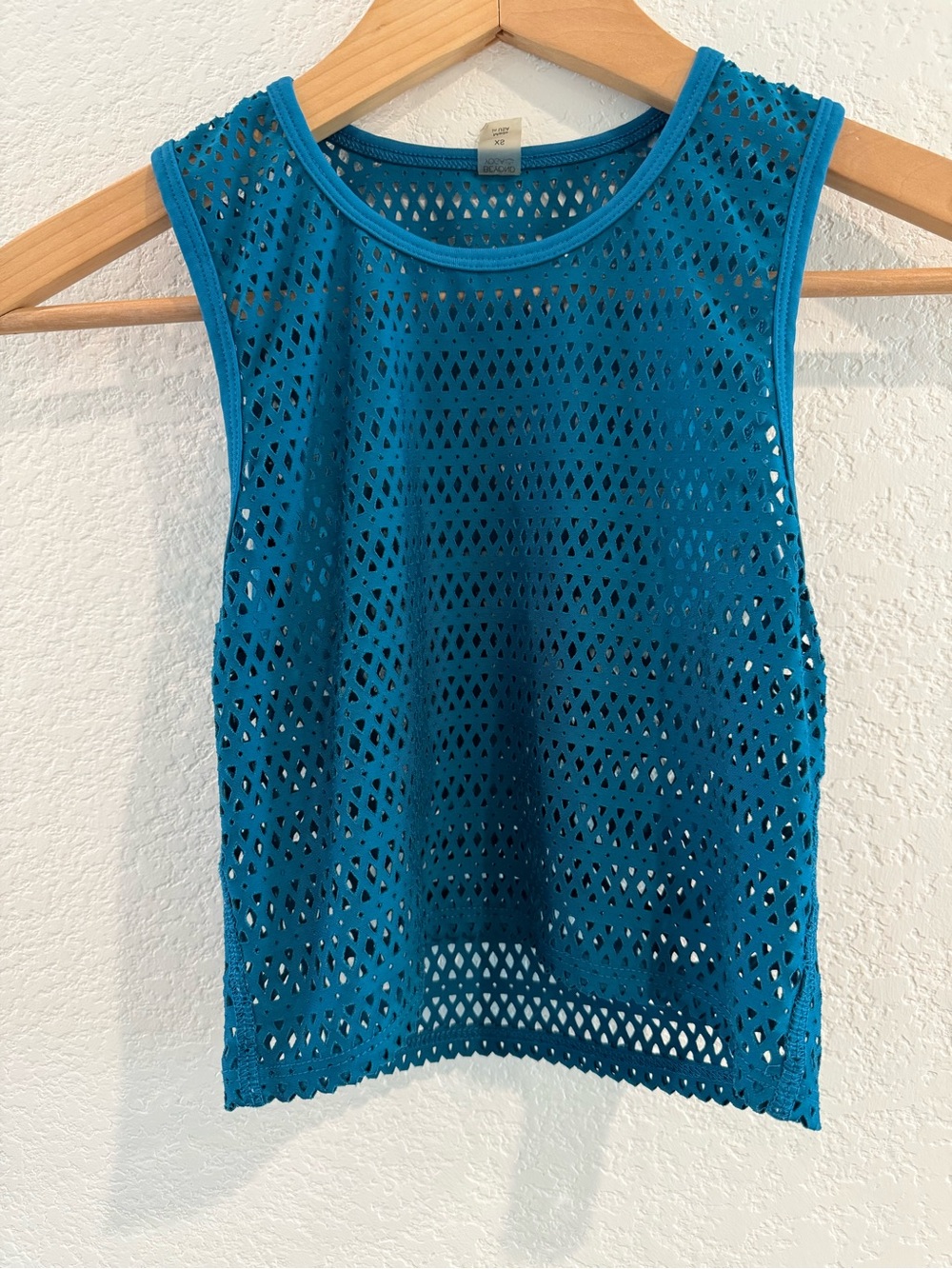 Beyond Yoga Teal cropped mesh Sleeveless Tank
